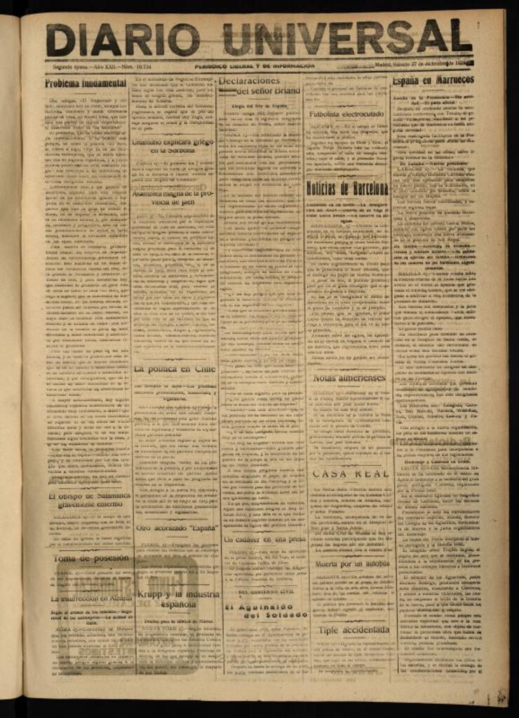 Miniatura de Diario Universal del 27 de diciembre de 1924