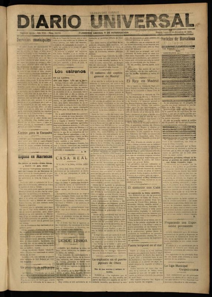 Miniatura de Diario Universal del 30 de diciembre de 1924