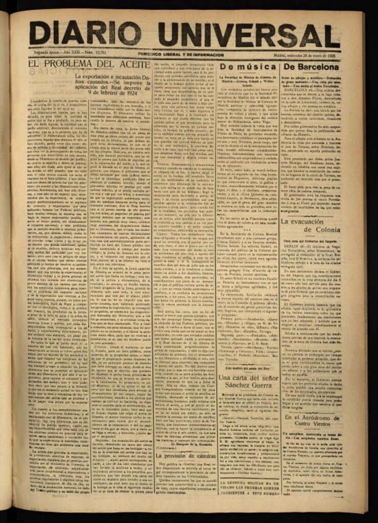 Miniatura de Diario Universal del 28 de enero de 1925