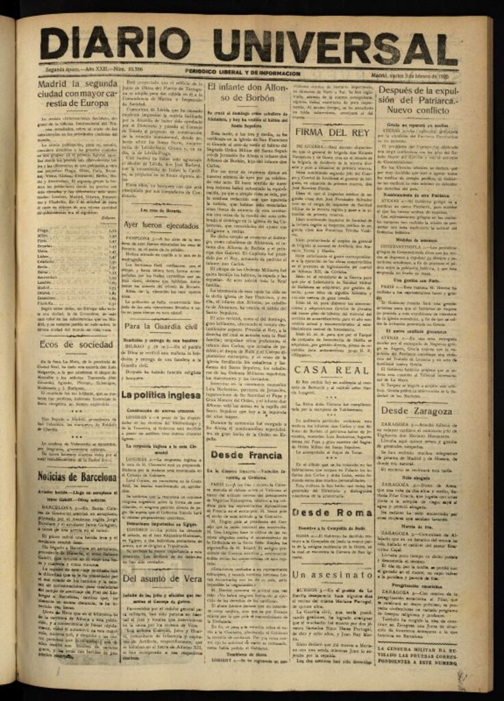 Miniatura de Diario Universal del 3 de febrero de 1925