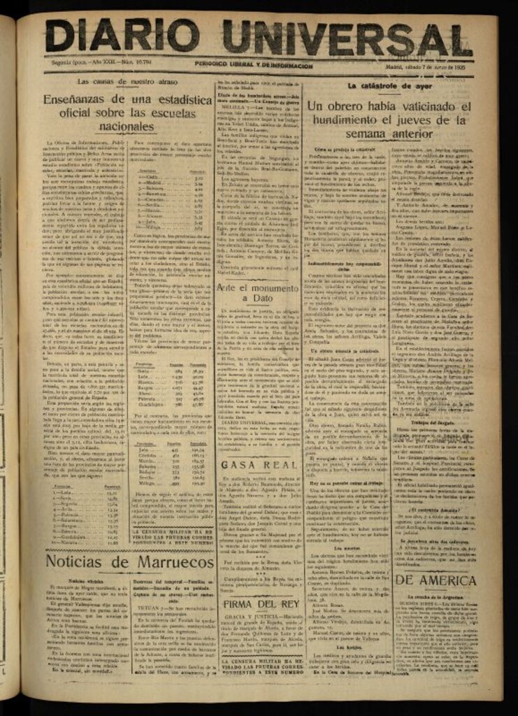 Miniatura de Diario Universal del 7 de marzo de 1925