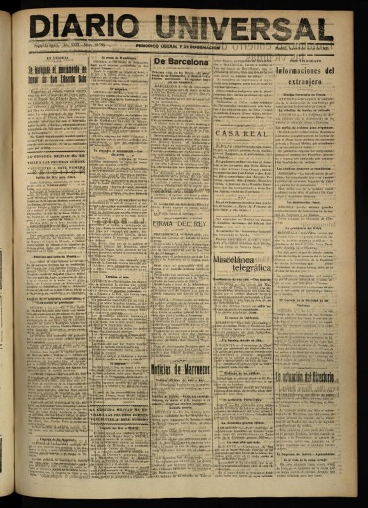 Miniatura de Diario Universal del 9 de marzo de 1925