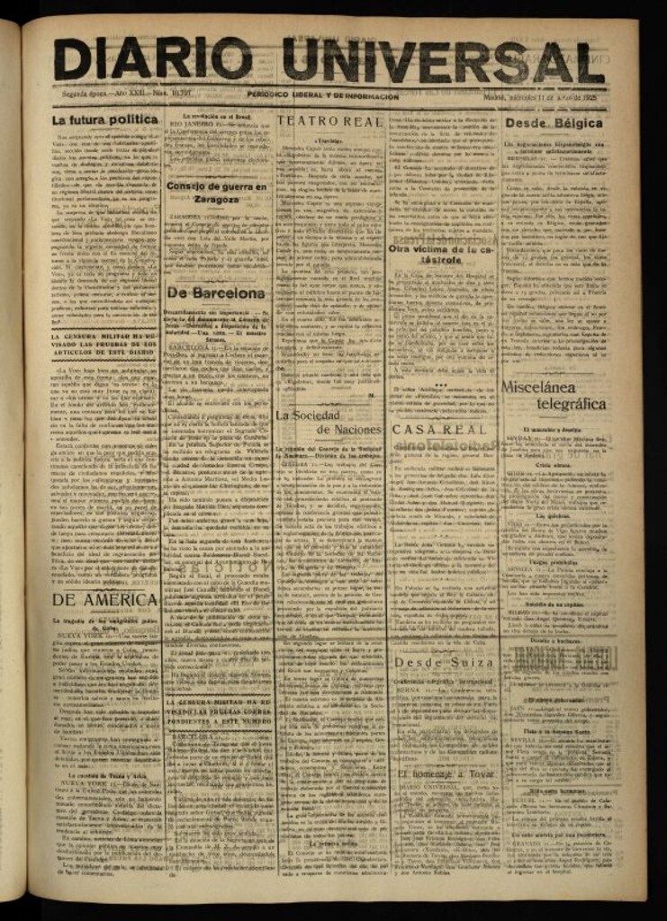 Miniatura de Diario Universal del 11 de marzo de 1925