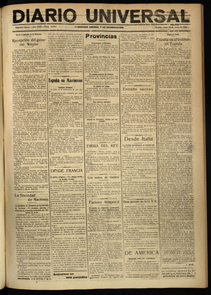 Miniatura de Diario Universal del 16 de marzo de 1925