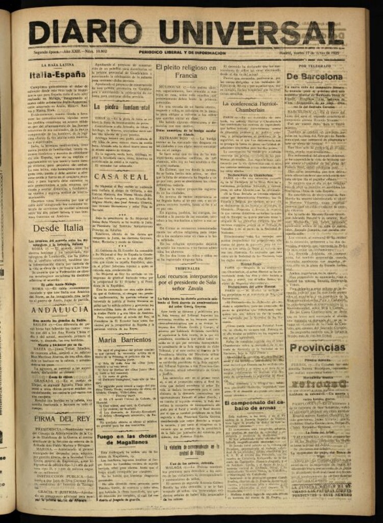 Miniatura de Diario Universal del 17 de marzo de 1925