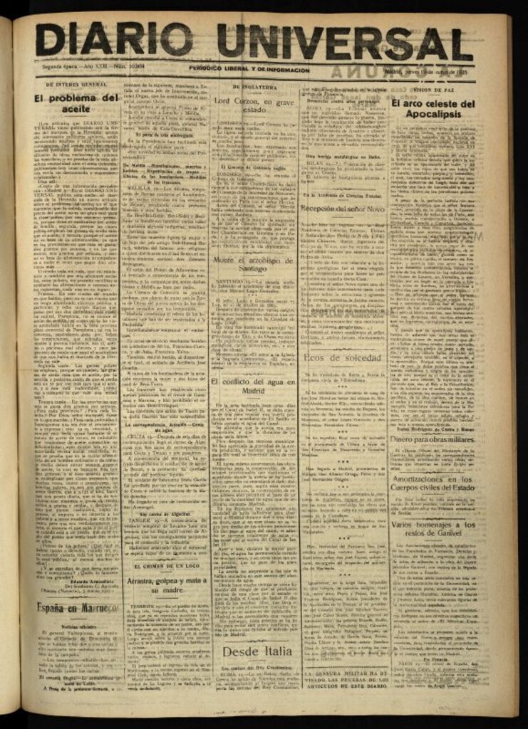 Miniatura de Diario Universal del 19 de marzo de 1925