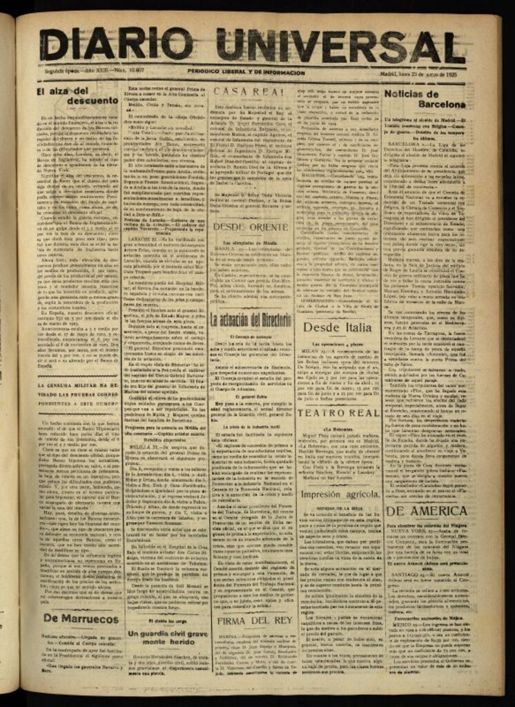Miniatura de Diario Universal del 23 de marzo de 1925