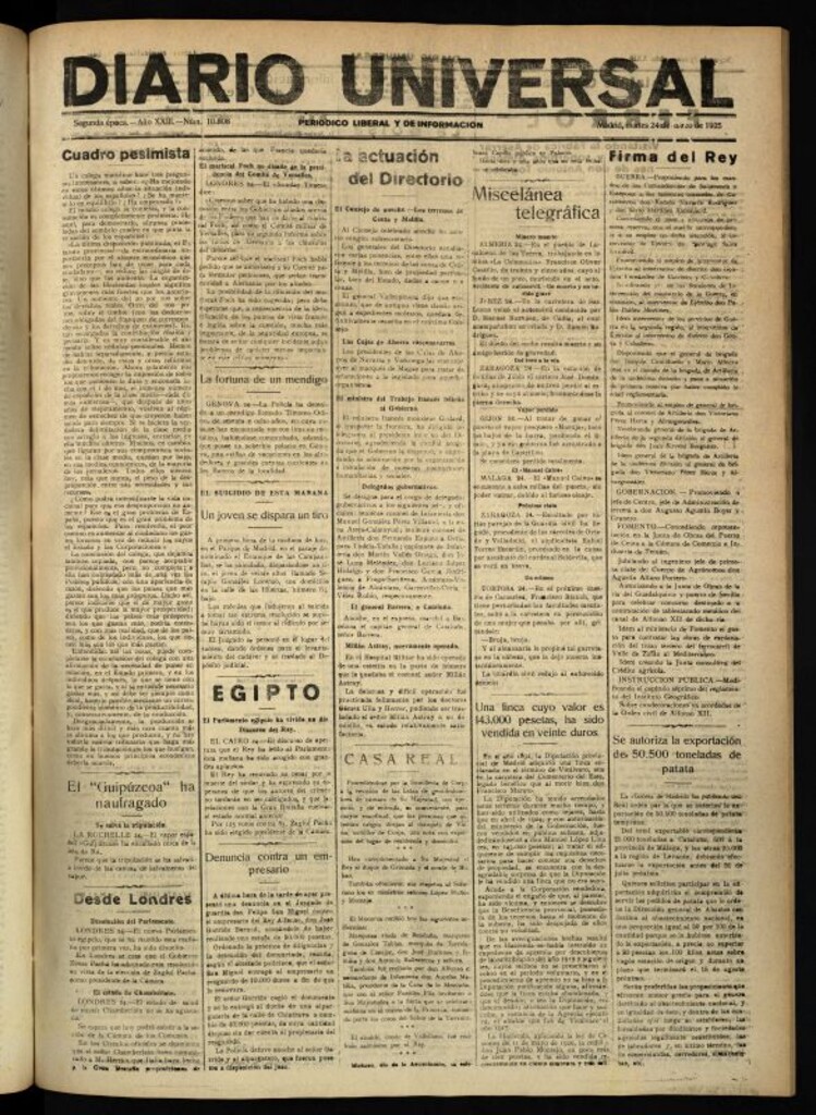 Miniatura de Diario Universal del 24 de marzo de 1925