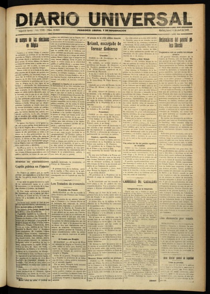 Miniatura de Diario Universal del 13 de abril de 1925