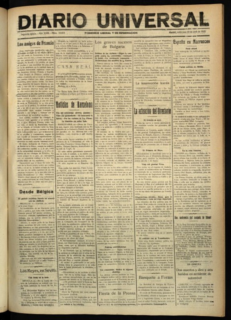 Miniatura de Diario Universal del 22 de abril de 1925