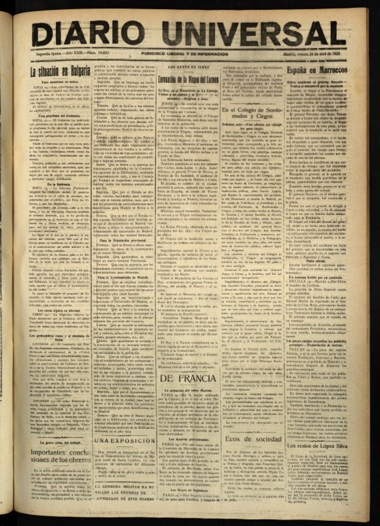Miniatura de Diario Universal del 24 de abril de 1925