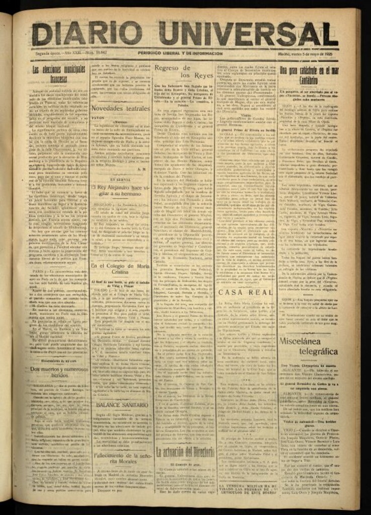 Miniatura de Diario Universal del 5 de mayo de 1925