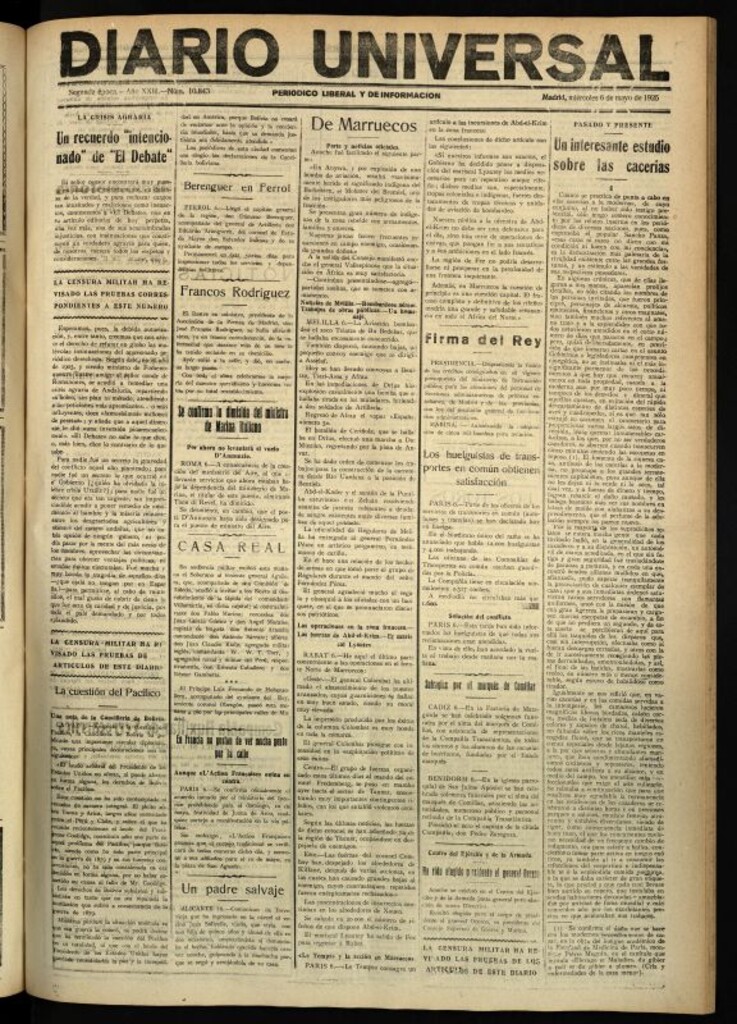 Miniatura de Diario Universal del 6 de mayo de 1925