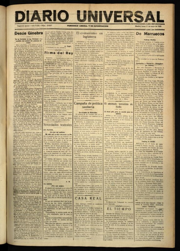Miniatura de Diario Universal del 11 de mayo de 1925