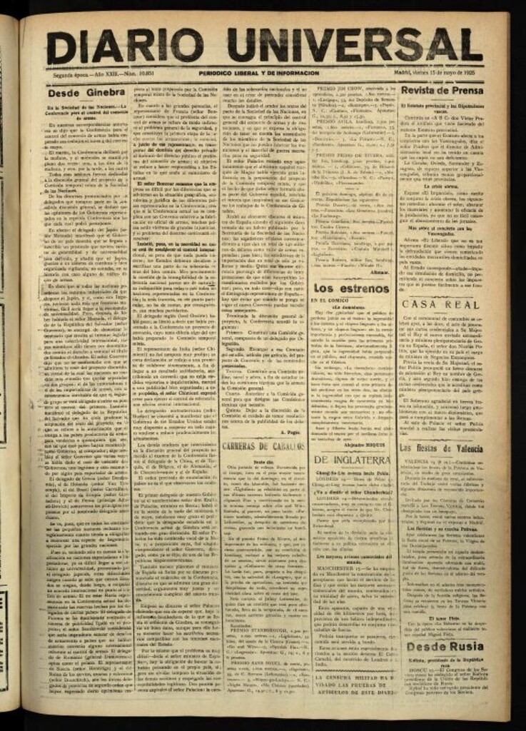 Miniatura de Diario Universal del 15 de mayo de 1925