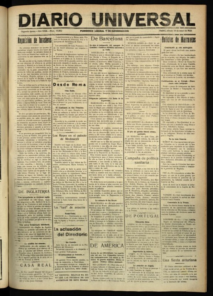 Miniatura de Diario Universal del 16 de mayo de 1925