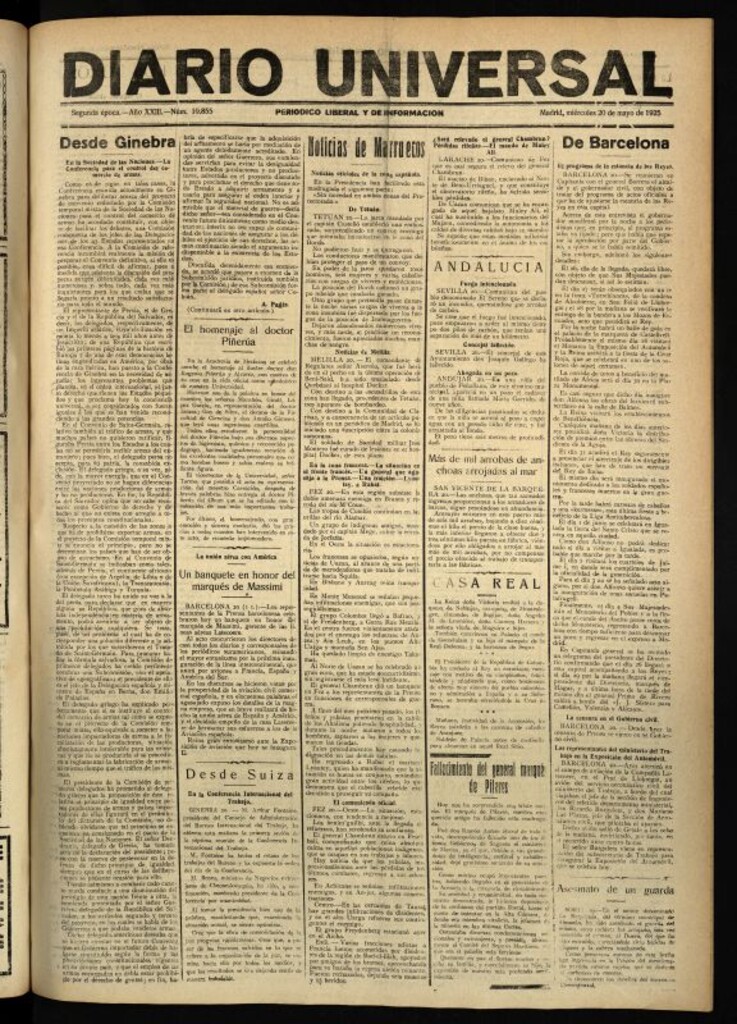 Miniatura de Diario Universal del 20 de mayo de 1925