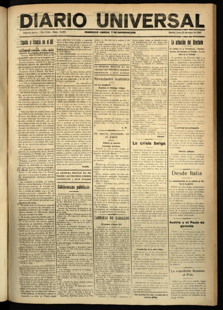 Miniatura de Diario Universal del 25 de mayo de 1925