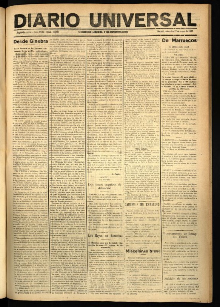 Miniatura de Diario Universal del 27 de mayo de 1925