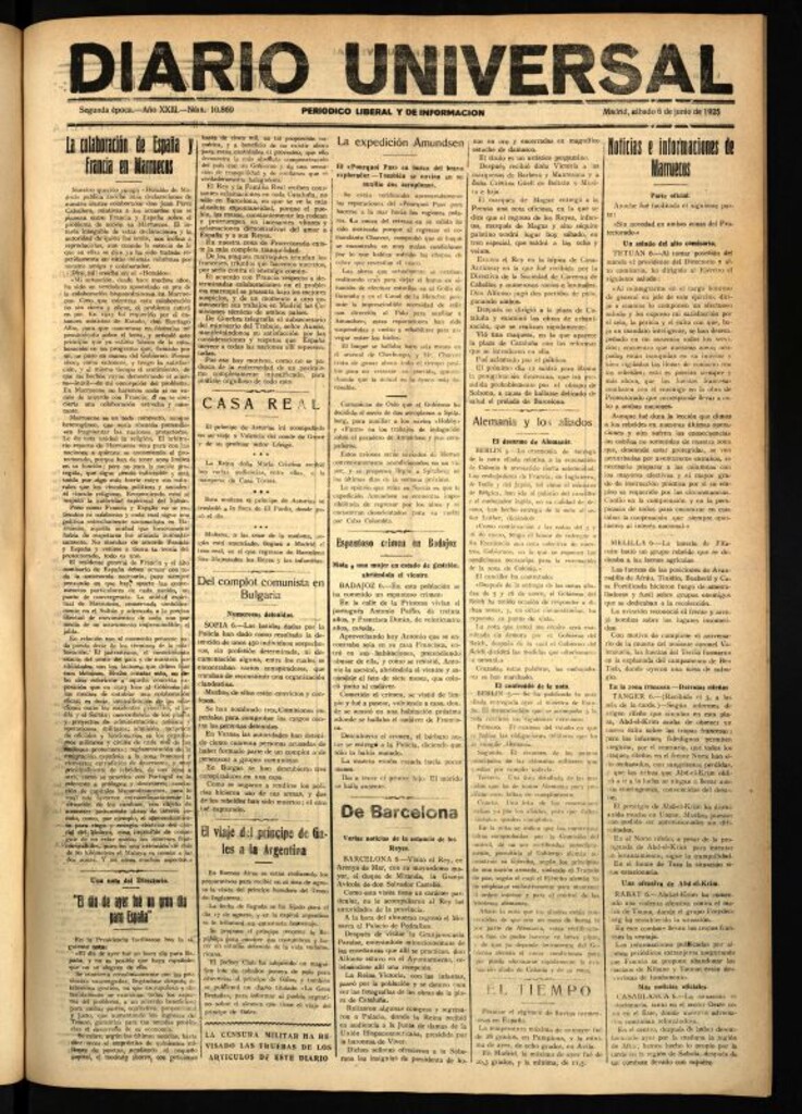 Miniatura de Diario Universal del 6 de junio de 1925