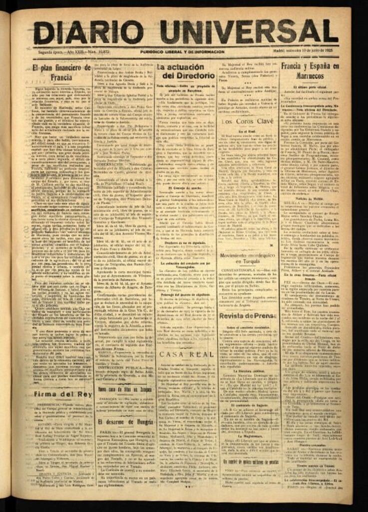 Miniatura de Diario Universal del 10 de junio de 1925