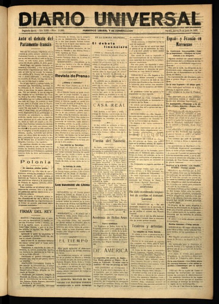 Miniatura de Diario Universal del 25 de junio de 1925