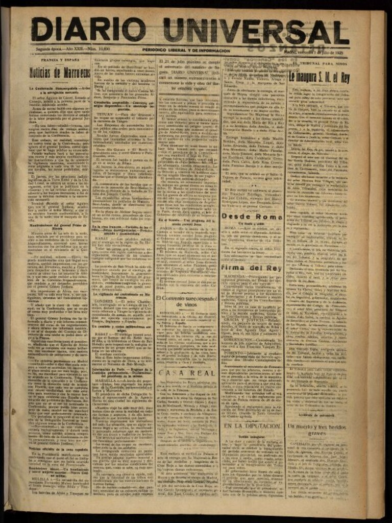 Miniatura de Diario Universal del 1 de julio de 1925