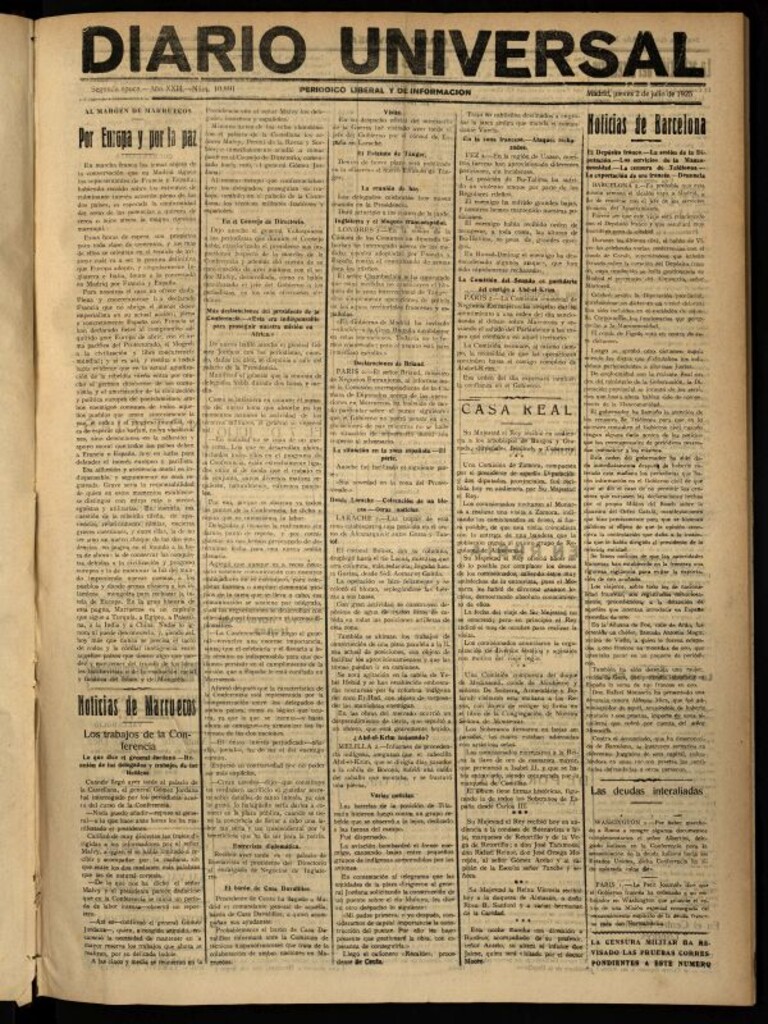 Miniatura de Diario Universal del 2 de julio de 1925