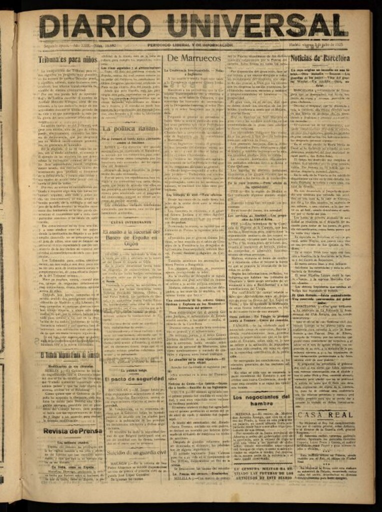 Miniatura de Diario Universal del 3 de julio de 1925