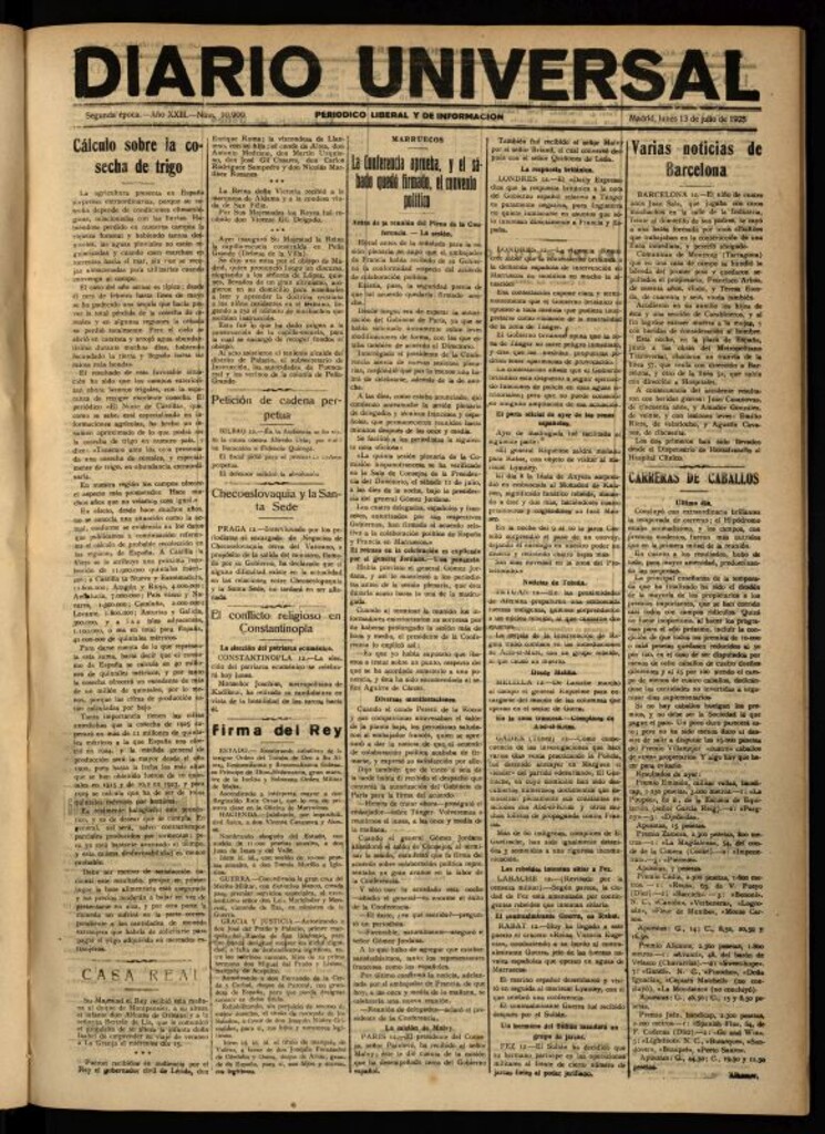 Miniatura de Diario Universal del 13 de julio de 1925