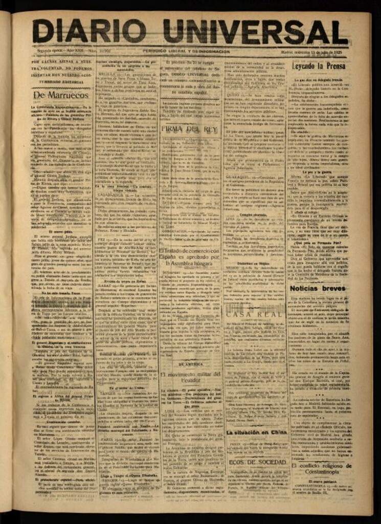 Miniatura de Diario Universal del 15 de julio de 1925