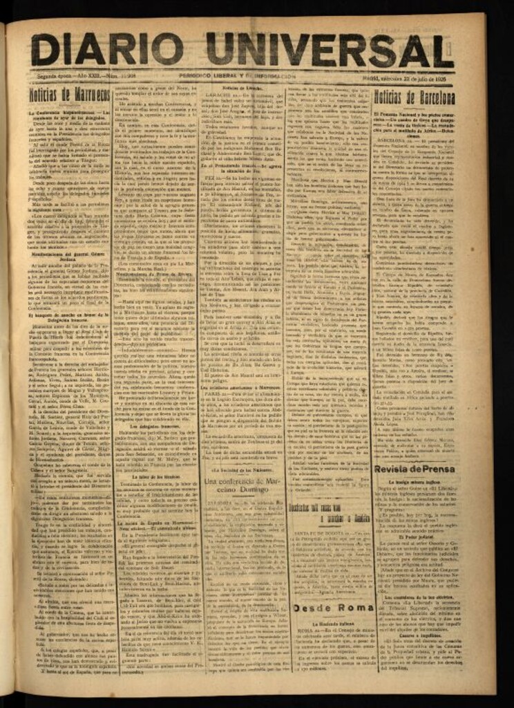 Miniatura de Diario Universal del 22 de julio de 1925