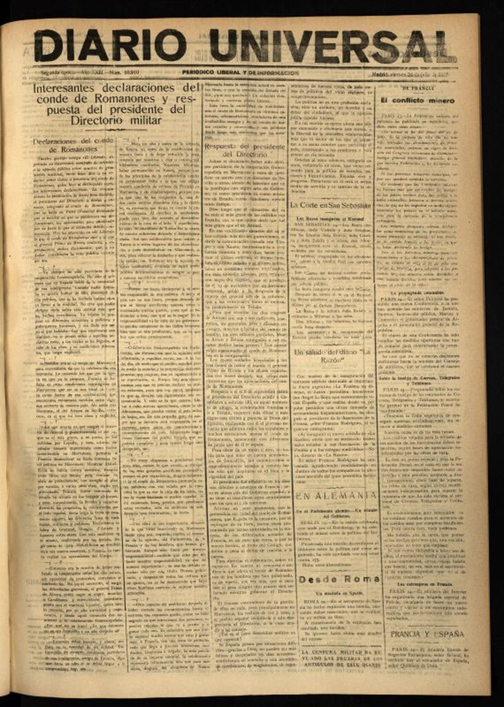 Miniatura de Diario Universal del 24 de julio de 1925