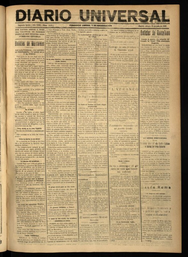 Miniatura de Diario Universal del 25 de julio de 1925