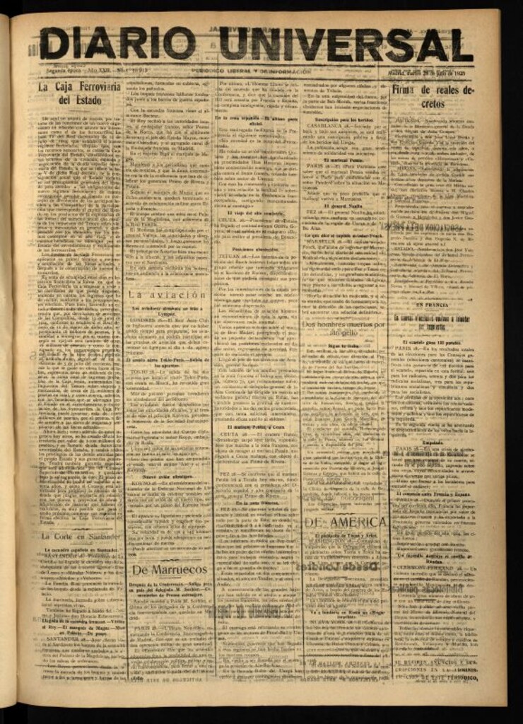 Miniatura de Diario Universal del 28 de julio de 1925