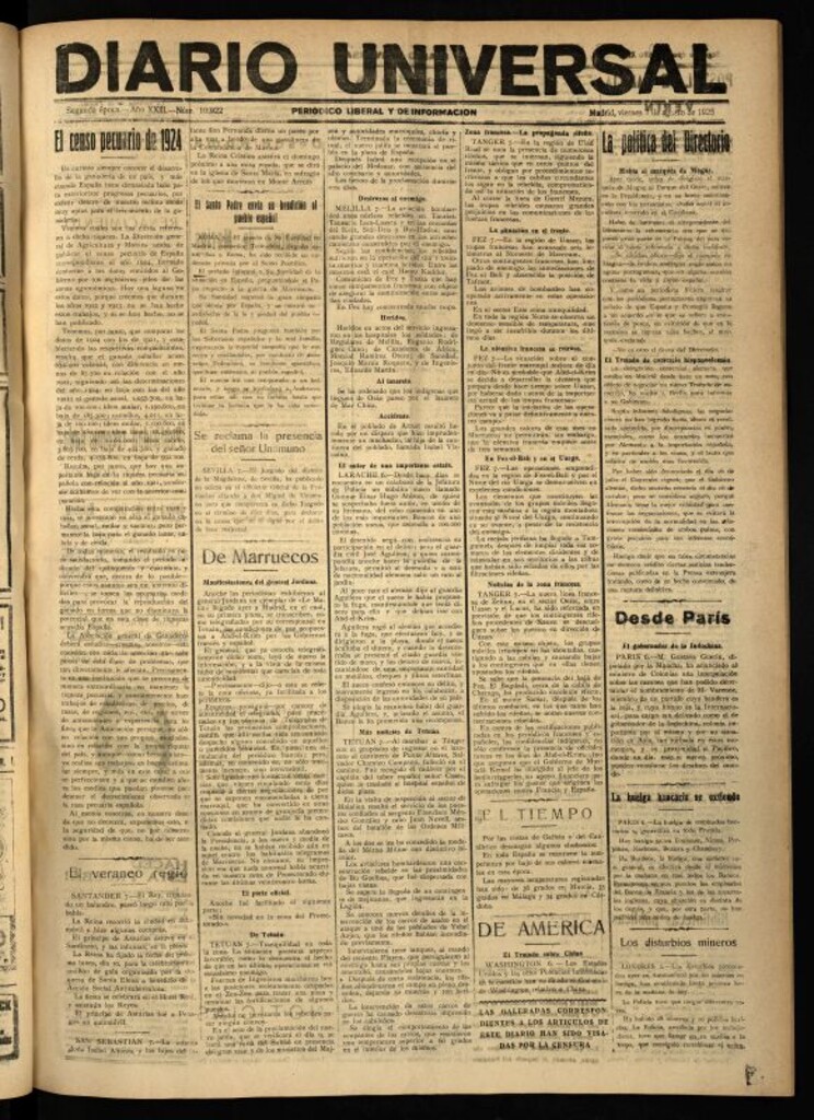 Miniatura de Diario Universal del 7 de agosto de 1925