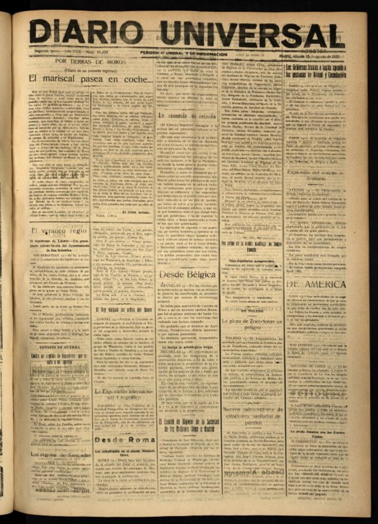 Miniatura de Diario Universal del 15 de agosto de 1925