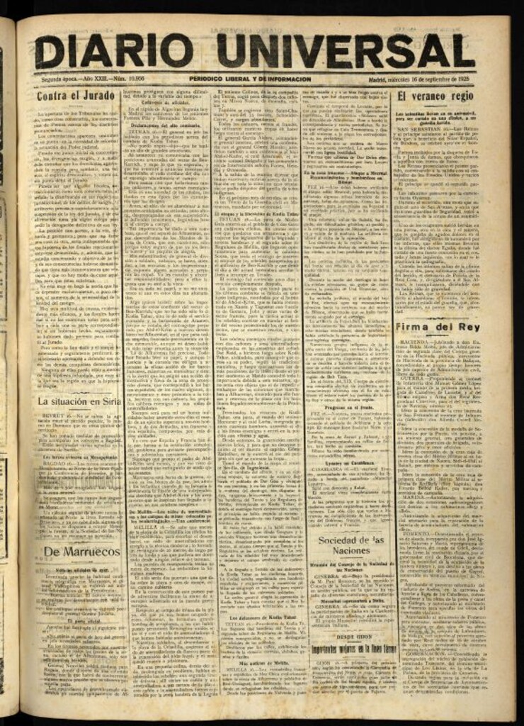 Miniatura de Diario Universal del 16 de septiembre de 1925