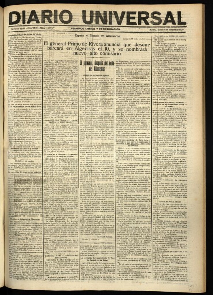 Miniatura de Diario Universal del 6 de octubre de 1925