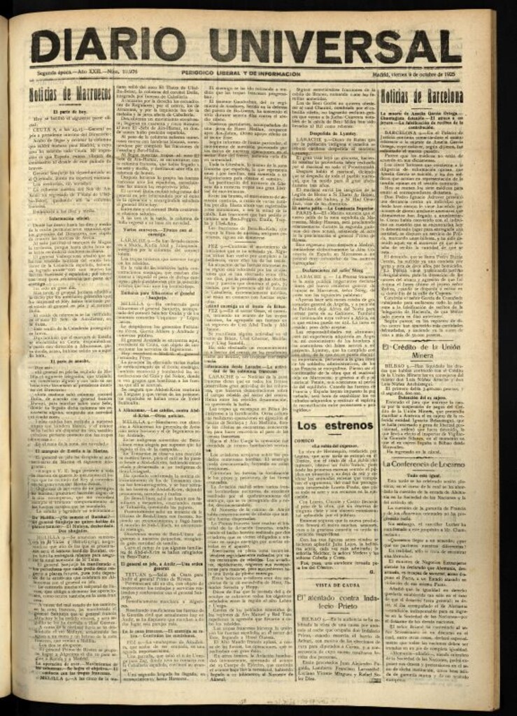 Miniatura de Diario Universal del 9 de octubre de 1925