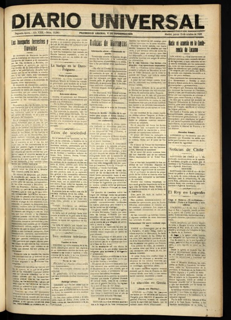 Miniatura de Diario Universal del 15 de octubre de 1925