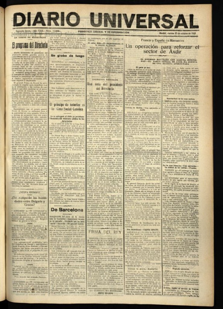Miniatura de Diario Universal del 23 de octubre de 1925