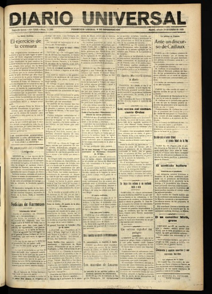 Miniatura de Diario Universal del 24 de octubre de 1925
