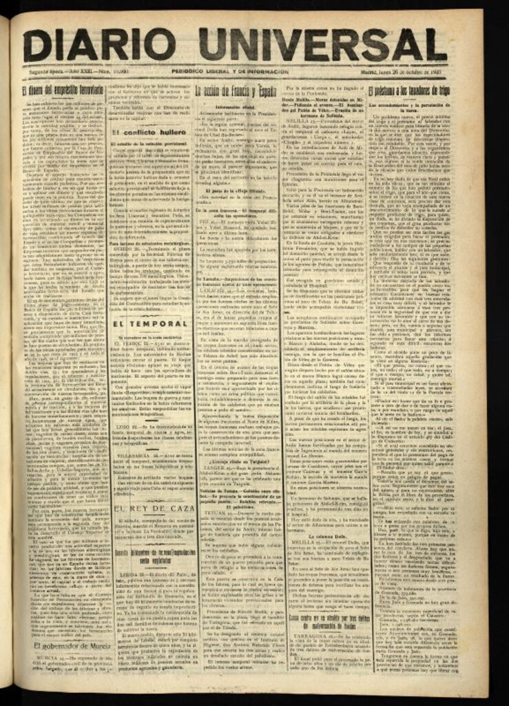 Miniatura de Diario Universal del 26 de octubre de 1925