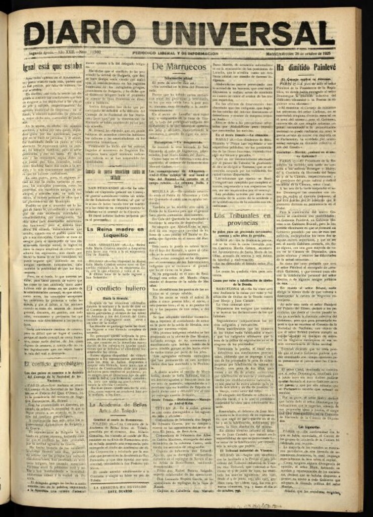 Miniatura de Diario Universal del 28 de octubre de 1925