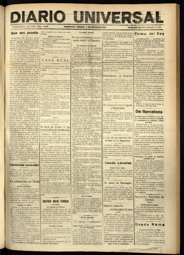Miniatura de Diario Universal del 4 de noviembre de 1925