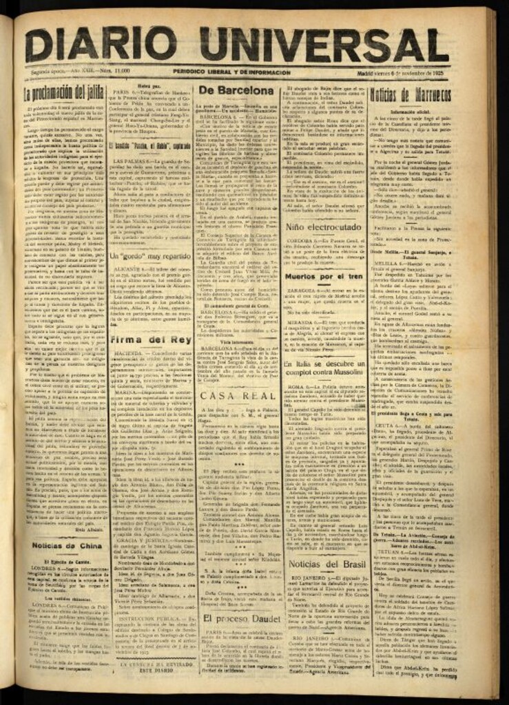 Miniatura de Diario Universal del 6 de noviembre de 1925