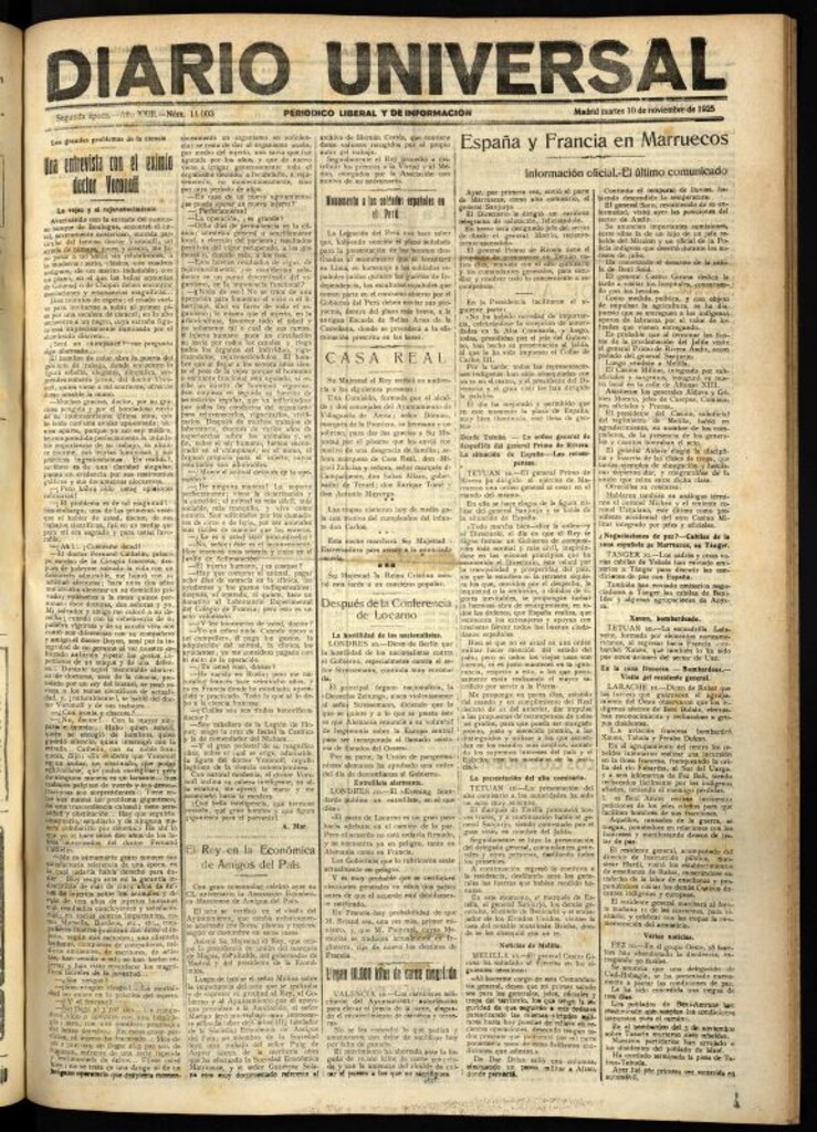 Miniatura de Diario Universal del 10 de noviembre de 1925