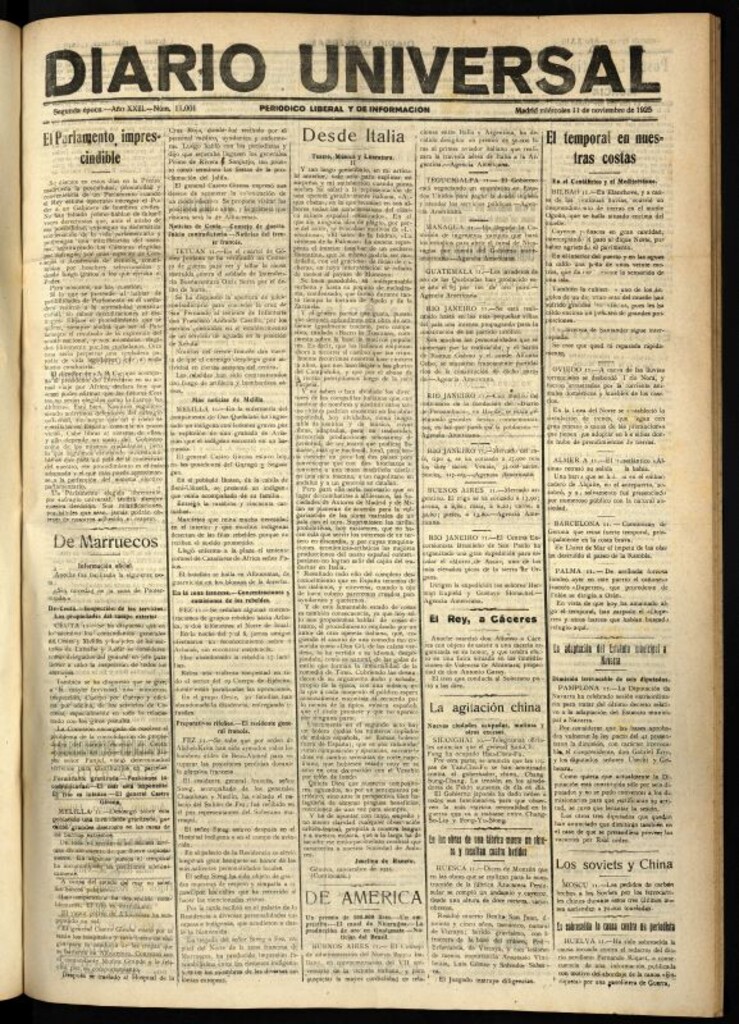 Miniatura de Diario Universal del 11 de noviembre de 1925