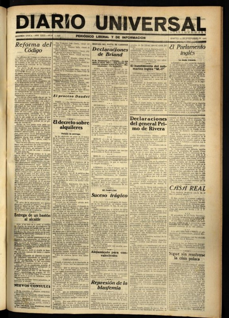 Miniatura de Diario Universal del 17 de noviembre de 1925